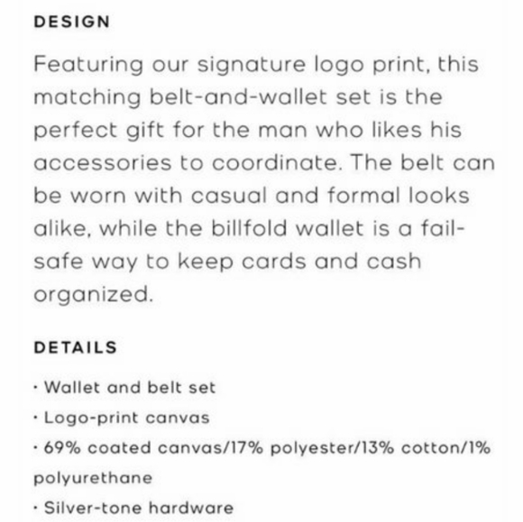 NWT MK Michael Michael Kors 2 Peice For Him Set Signature Men's MK Belt Wallet - Picture 9 of 13